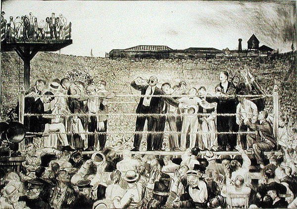 Presentazione di Georges Carpentier: il combattimento Dempsey-Carpentier da George Wesley Bellows