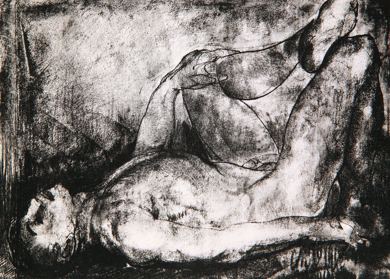 Uomo Sulla Schiena, Nudo, c.1916 da George Wesley Bellows