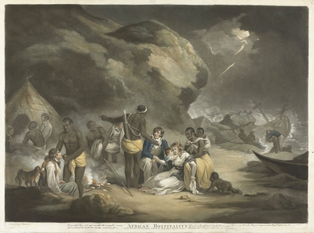 Ospitalità africana, pub.1791 da George after Morland