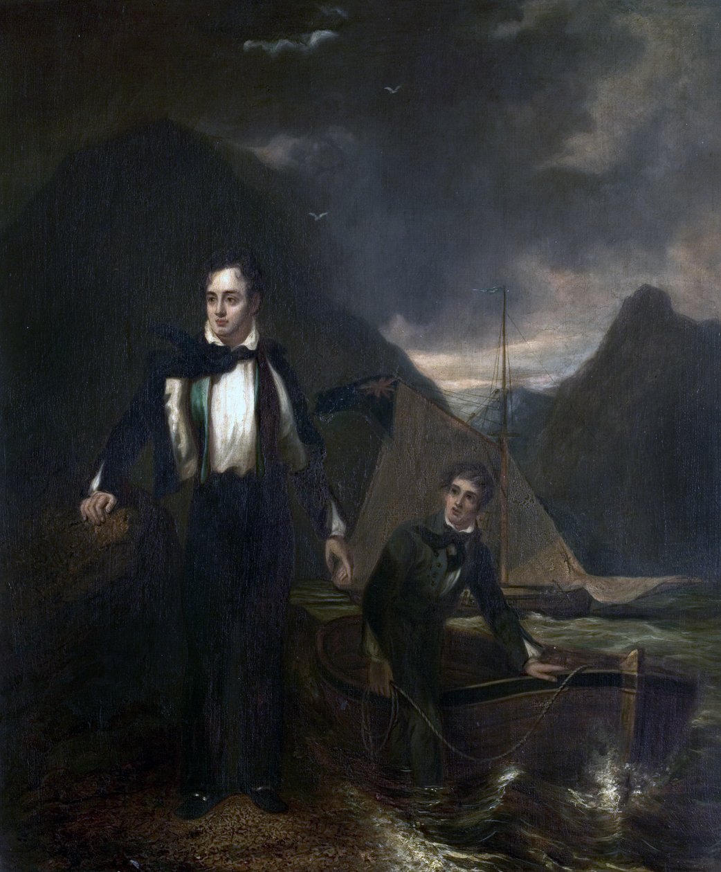 6° Lord Byron e il suo servitore Robert Rushton da George after Sanders