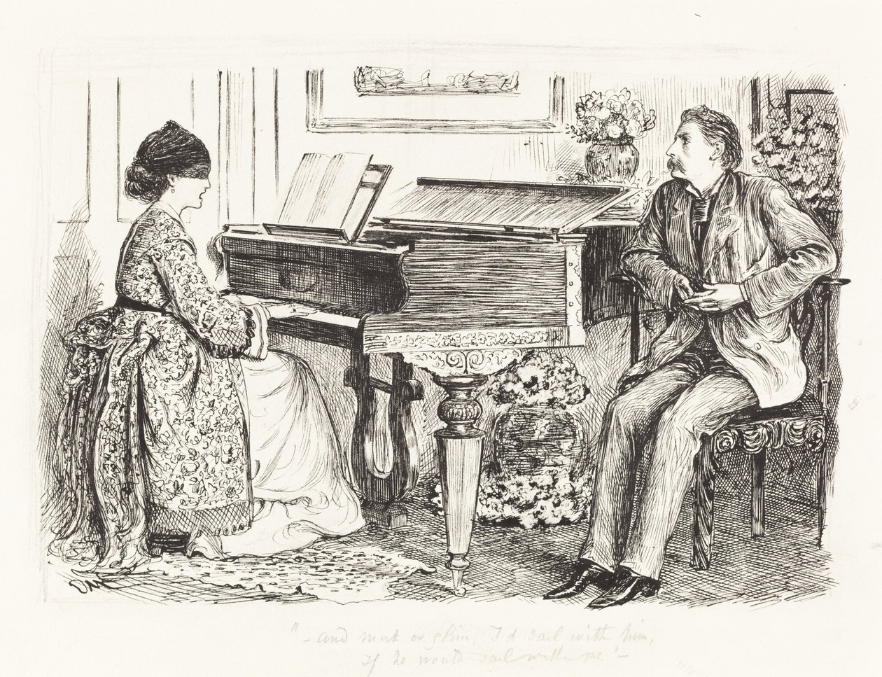 "--E nebbia o luce, navigherò con lui, se lui navigherà con me--" da George du Maurier
