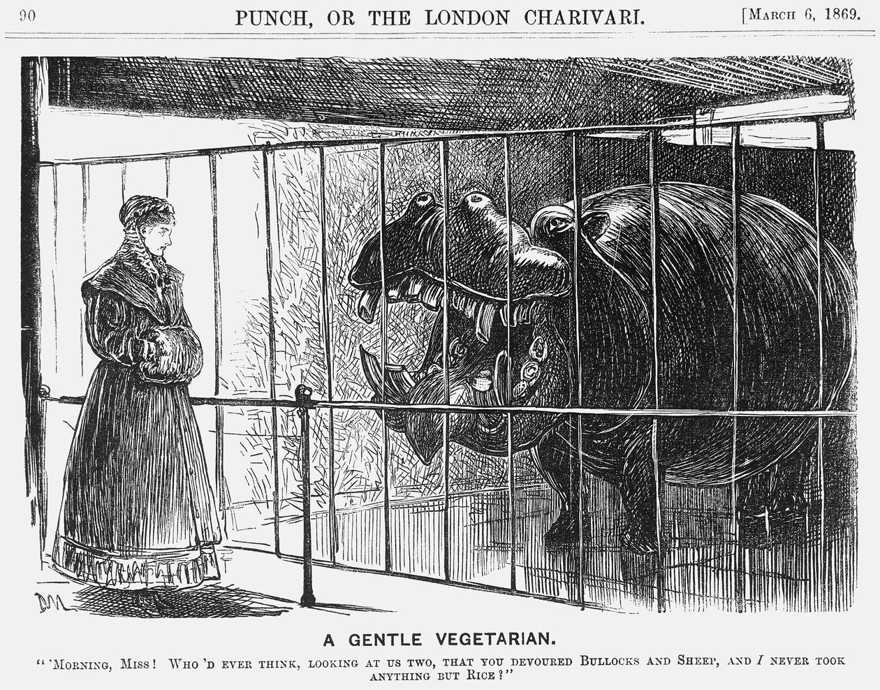 Un gentile vegetariano, 1869 da George du Maurier