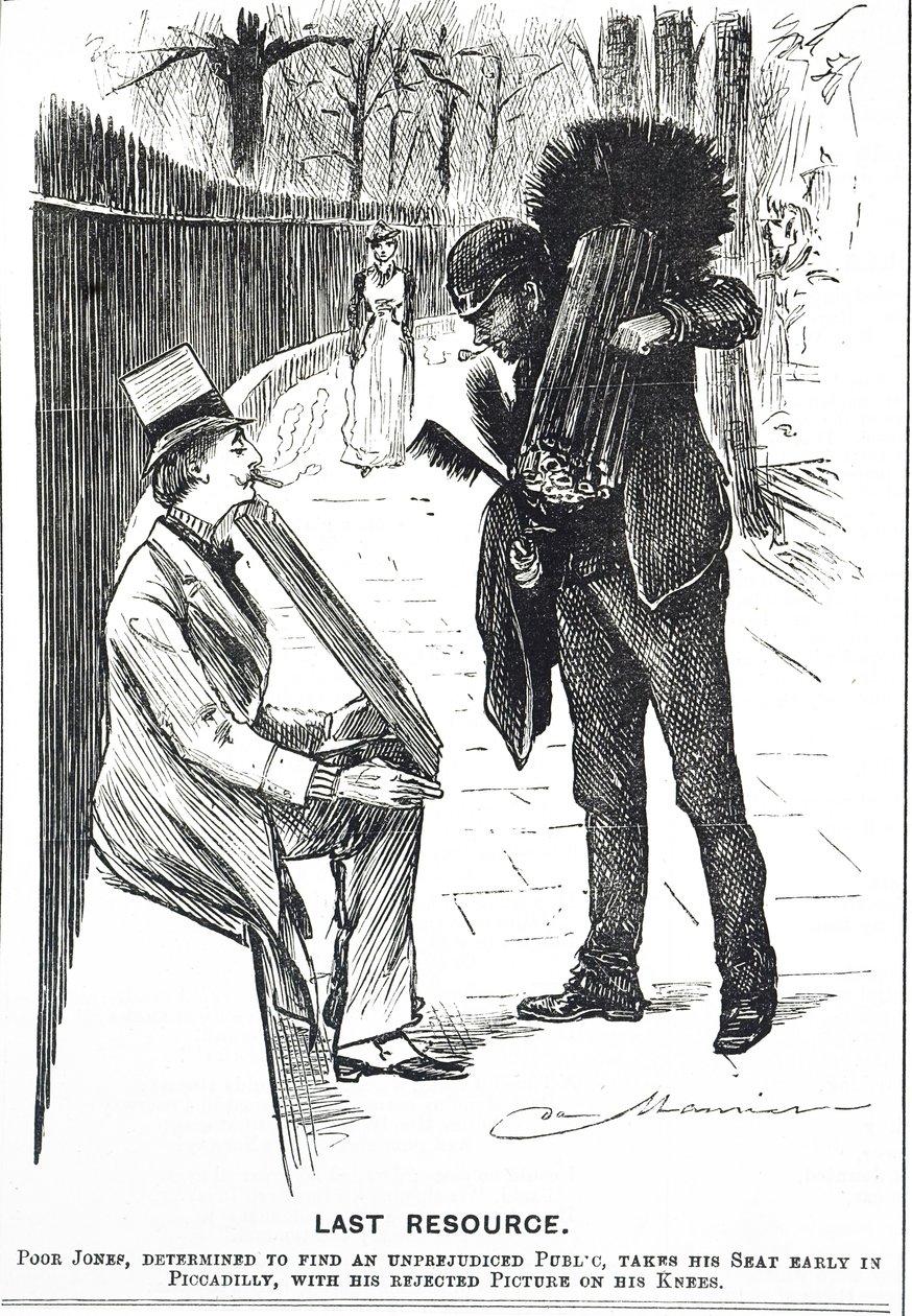 Cartone che raffigura uno spazzacamino e le sue spazzole da George du Maurier
