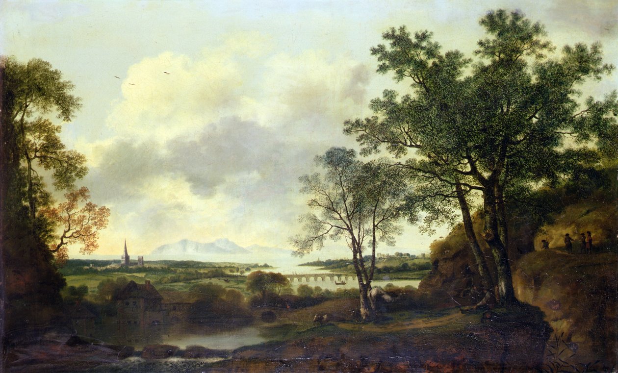 Una Vista Capricciosa di Chichester, con Figure e Bovini in Primo Piano da George of Chichester Smith