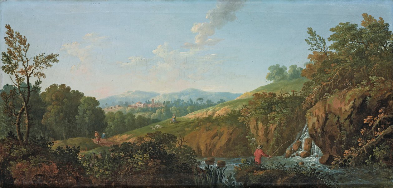 Paesaggio fluviale boscoso da George the Elder Barret