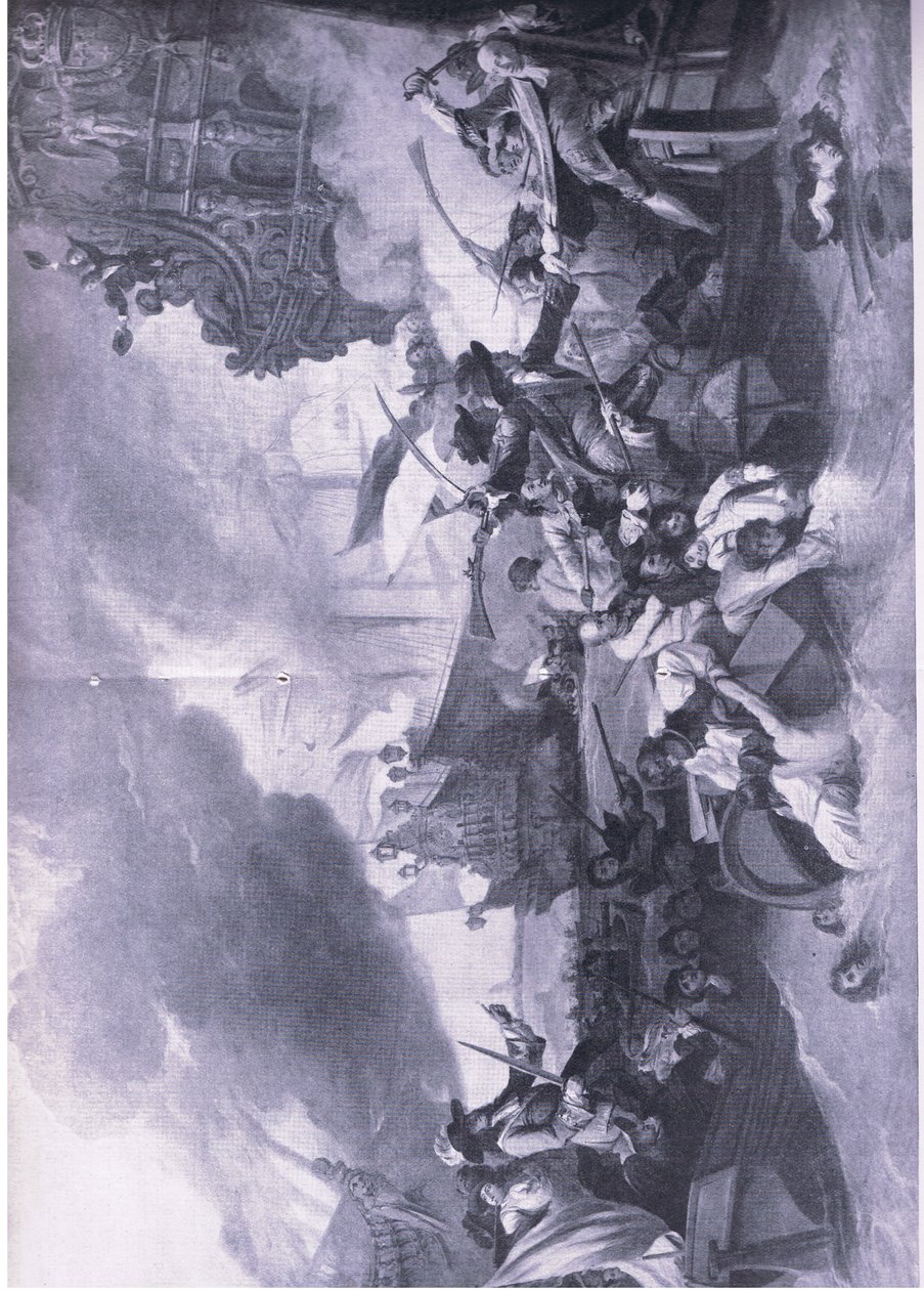 La battaglia di La Hogue, 23-24 maggio 1692: Distruzione della flotta francese, illustrazione da British Battles on Land and Sea, 1915 da George the Elder Chambers