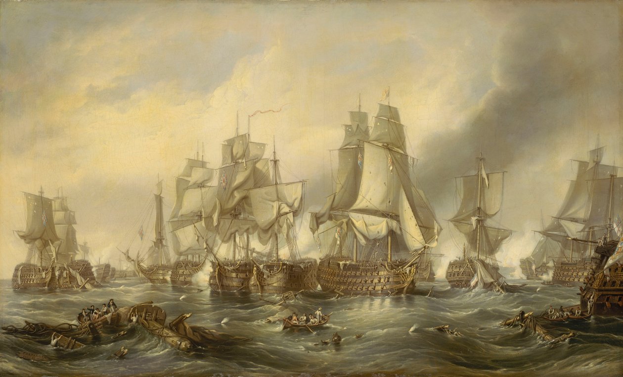 La battaglia di Trafalgar, 21 ottobre 1805, c.1836 da George the Elder Chambers