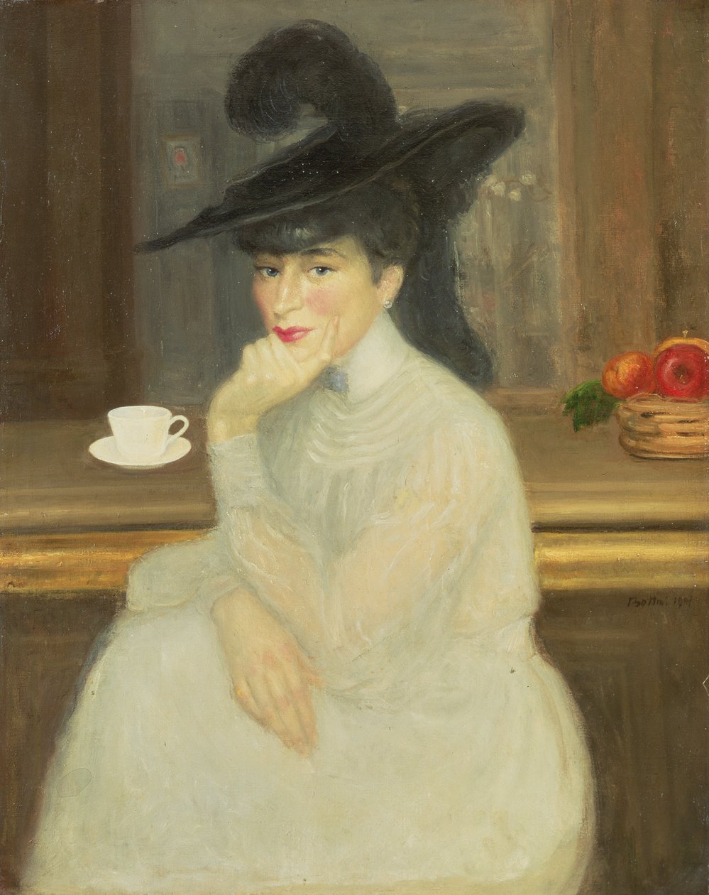 In Attesa al Bar: Ritratto di Sarah Bernhardt, 1907 da Georges Bottini