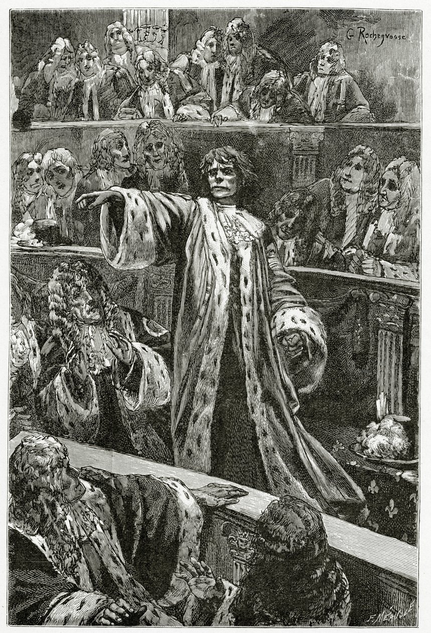 Gwynplaine alla Camera dei Lord - illustrazione da L