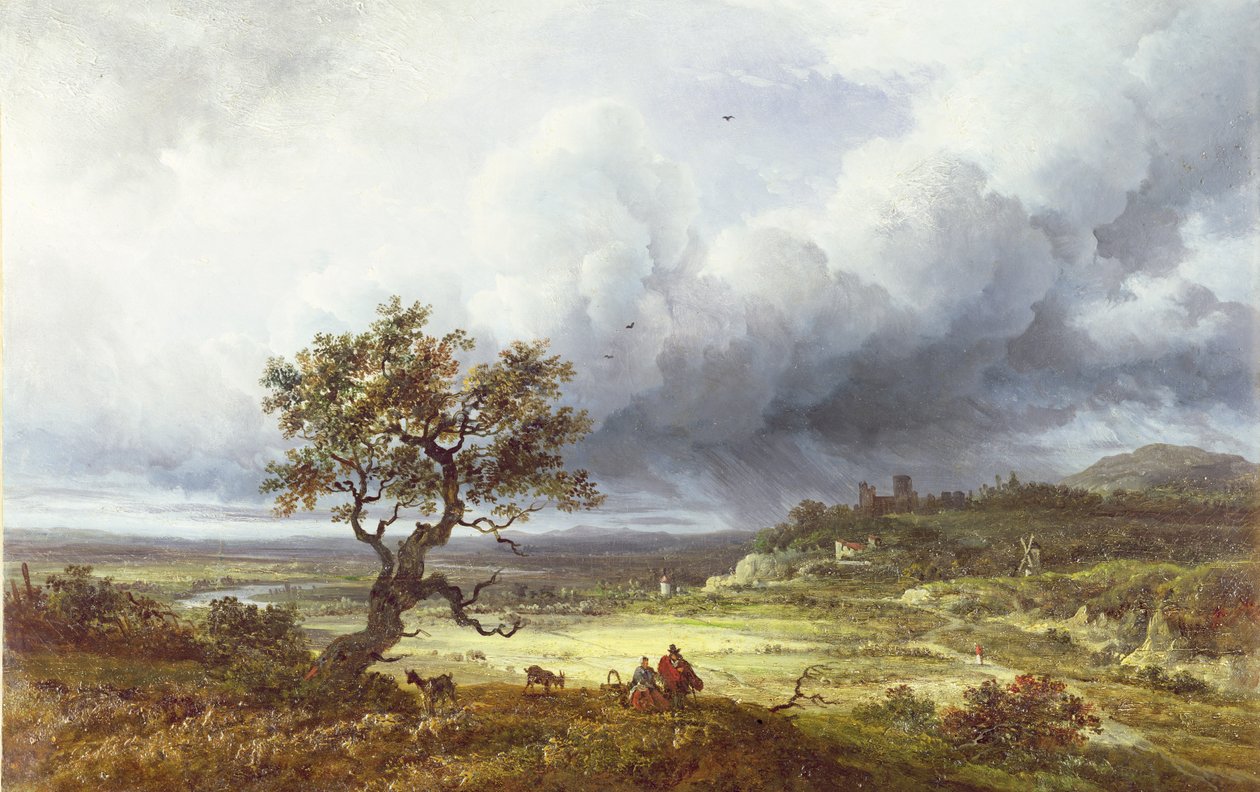 Campagna sotto un cielo tempestoso da Georges Michel