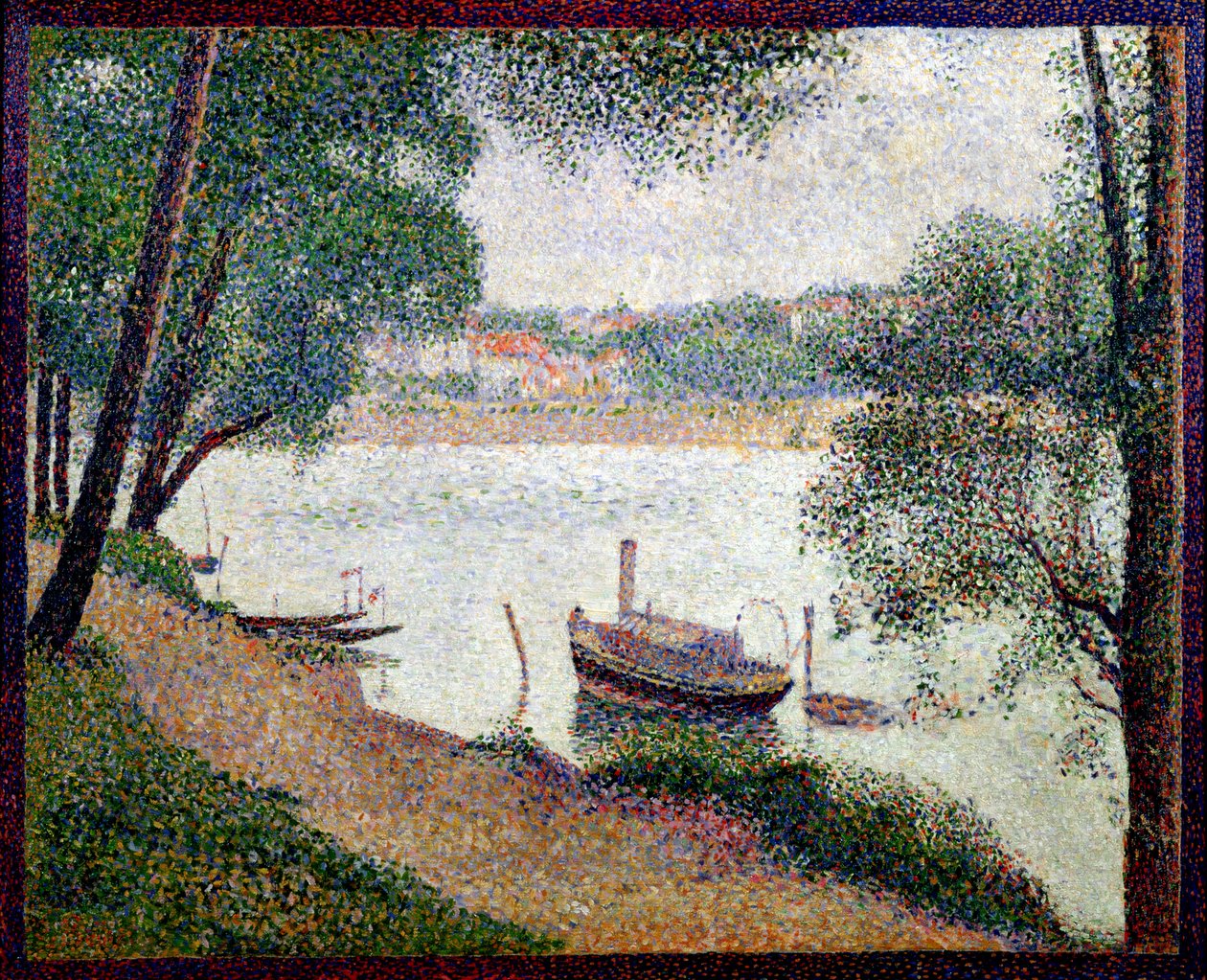 Paesaggio fluviale con barca da Georges Seurat