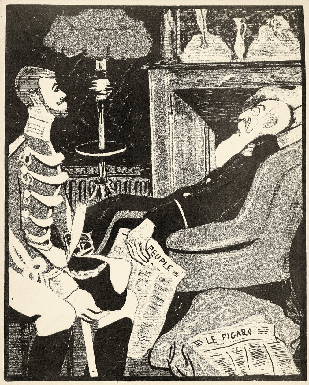 Un giovane Alberto I in conversazione con suo zio, Leopoldo II, 1904 da Georges d 1878 1937 Ostoya