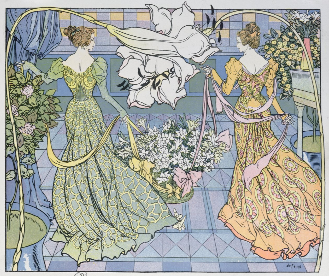 Donne circondate da fiori, c. 1900 da Georges de Feure