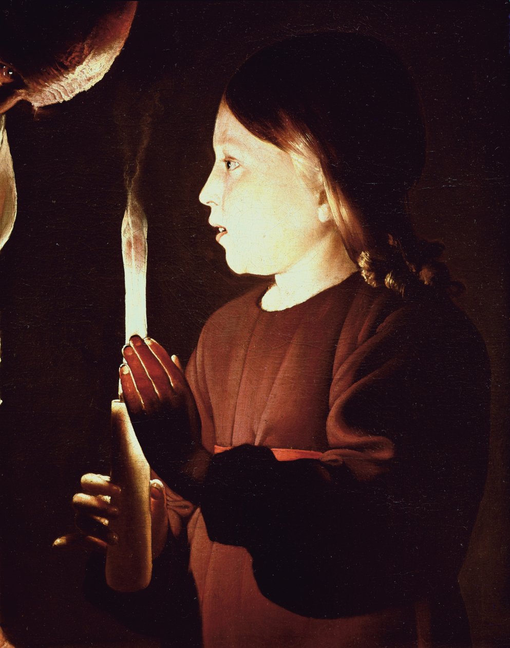 San Giuseppe il Falegname, dettaglio del Bambino Gesù (dettaglio) da Georges de La Tour