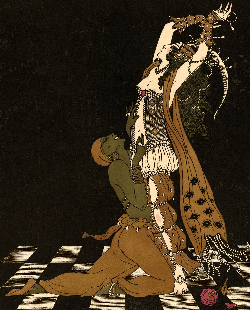 Vaslav Nijinsky e Ida Rubinstein in Schéhérazade da Georges (after) Barbier