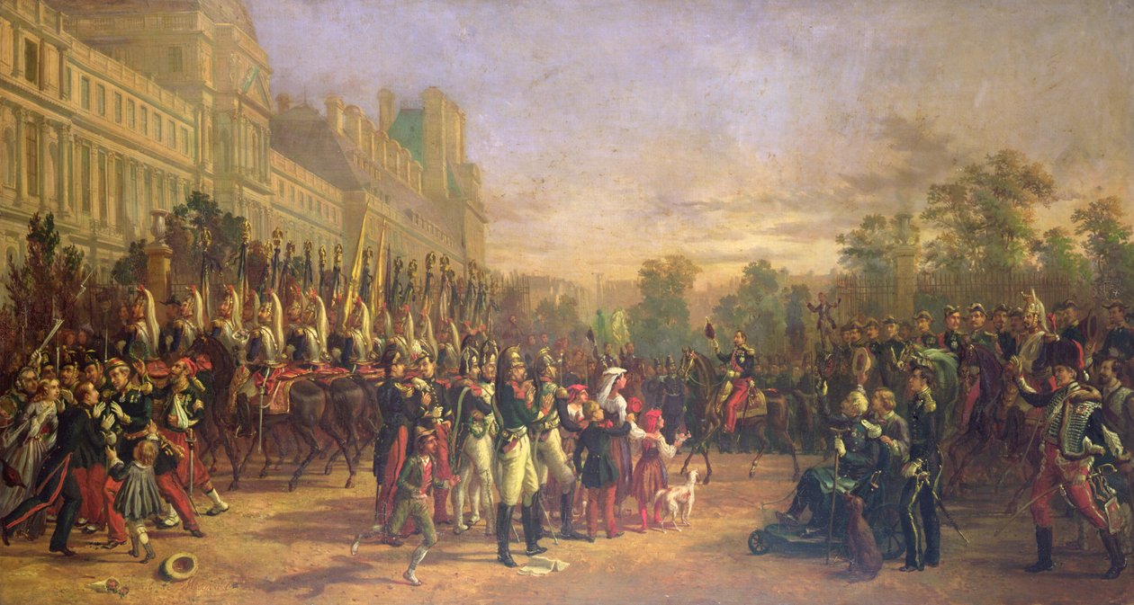 Arrivo alle Tuileries di Napoleone III e delle sue truppe di ritorno dall