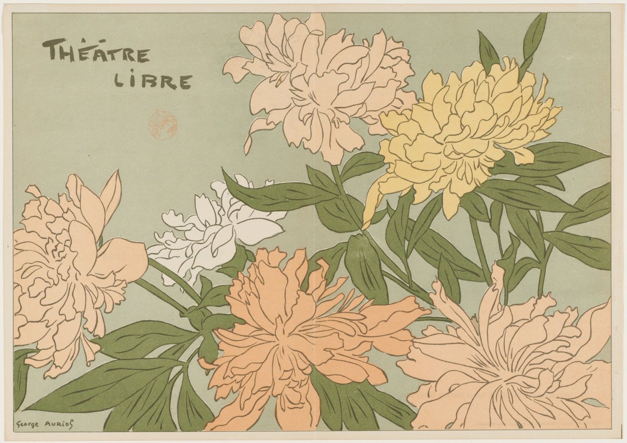 Myrane et Les Chapons Programma per Théâtre Libre, 1889 da Georges Auriol