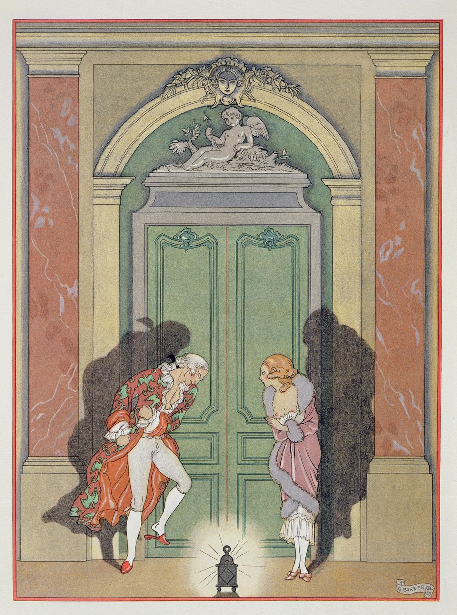Una coppia alla luce delle candele, illustrazione da 