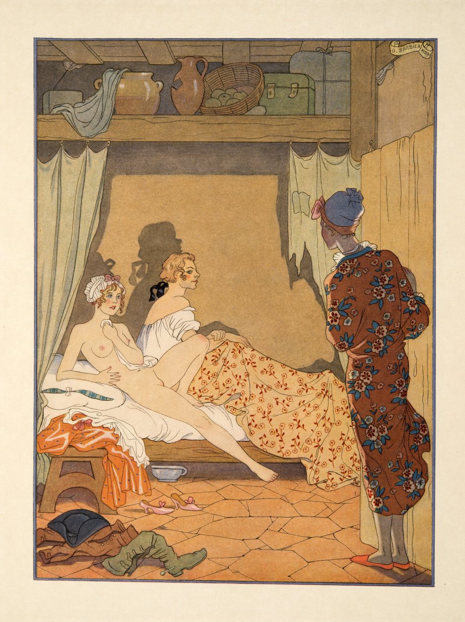Scena in camera da letto, illustrazione da 