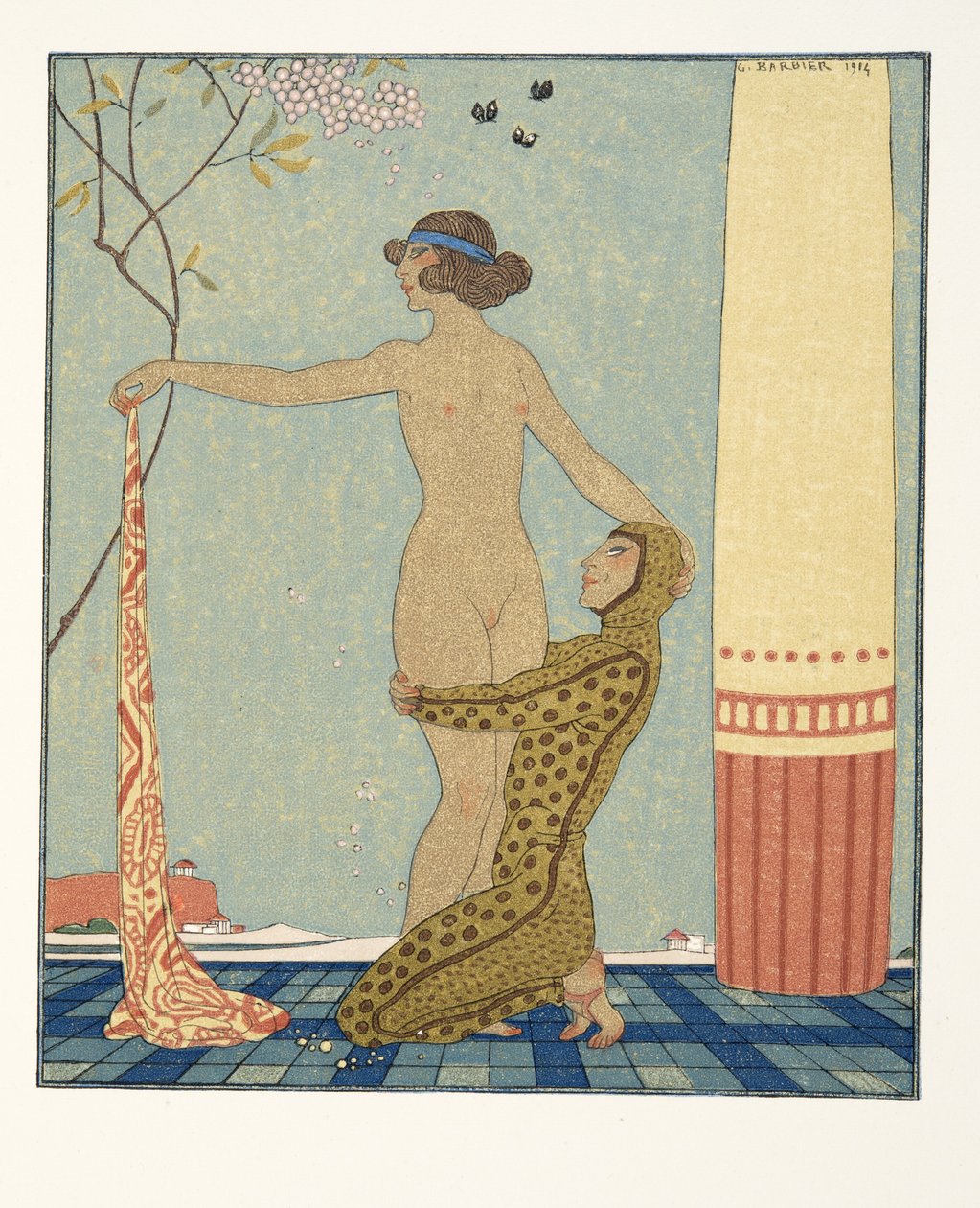 Bilitis, illustrazione da Les Chansons de Bilitis, di Pierre Louys, pub. 1922 da Georges Barbier