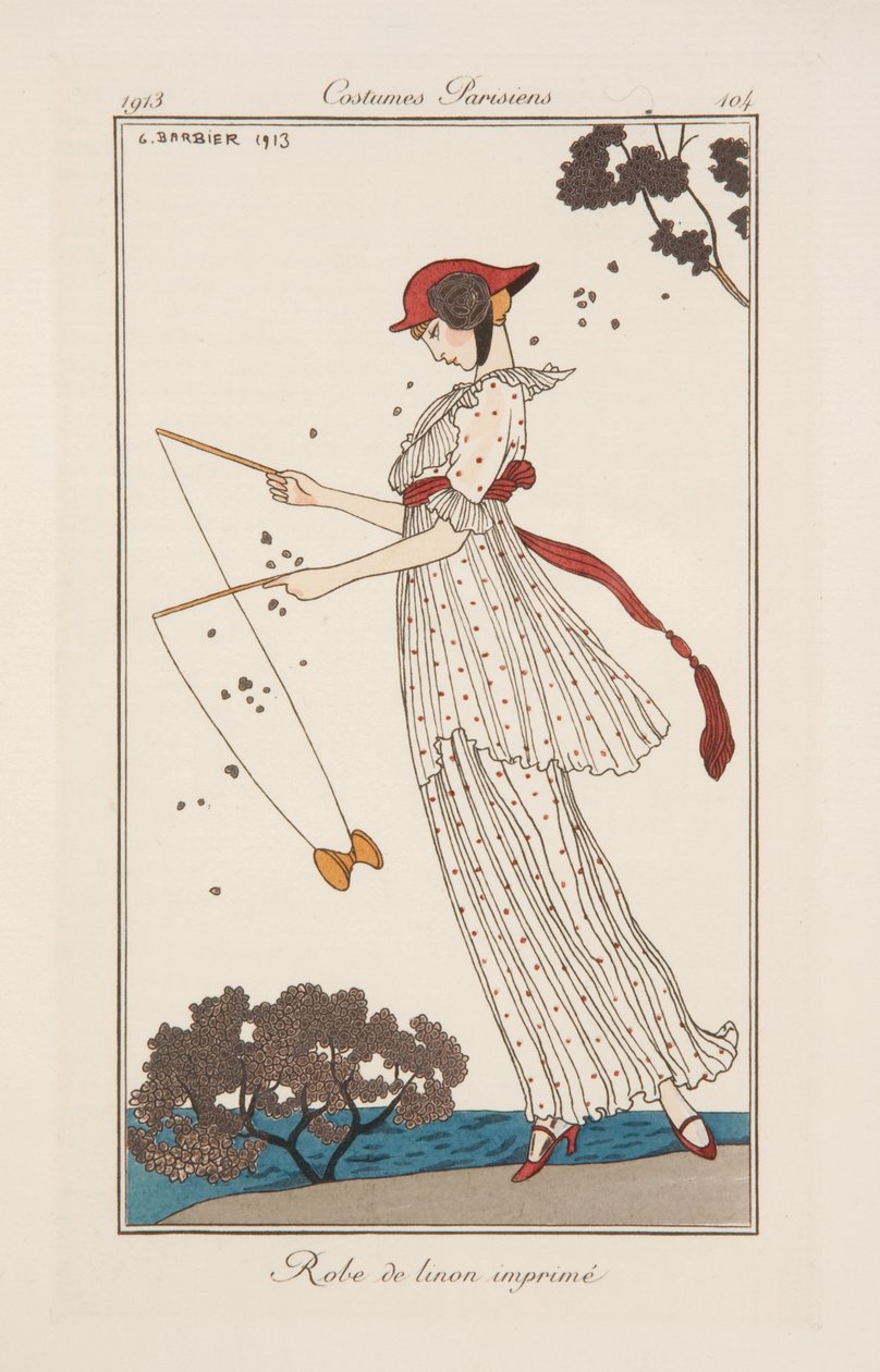 Abito in lino stampato, illustrazione da 