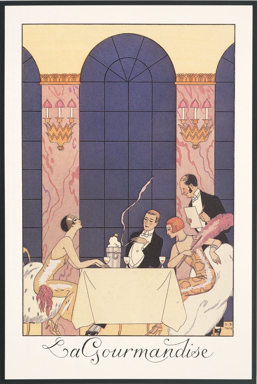 Falbalas et Fanfreluches, Almanacco per il 1925: "La golosità", di George Barbier, stampa da Georges Barbier