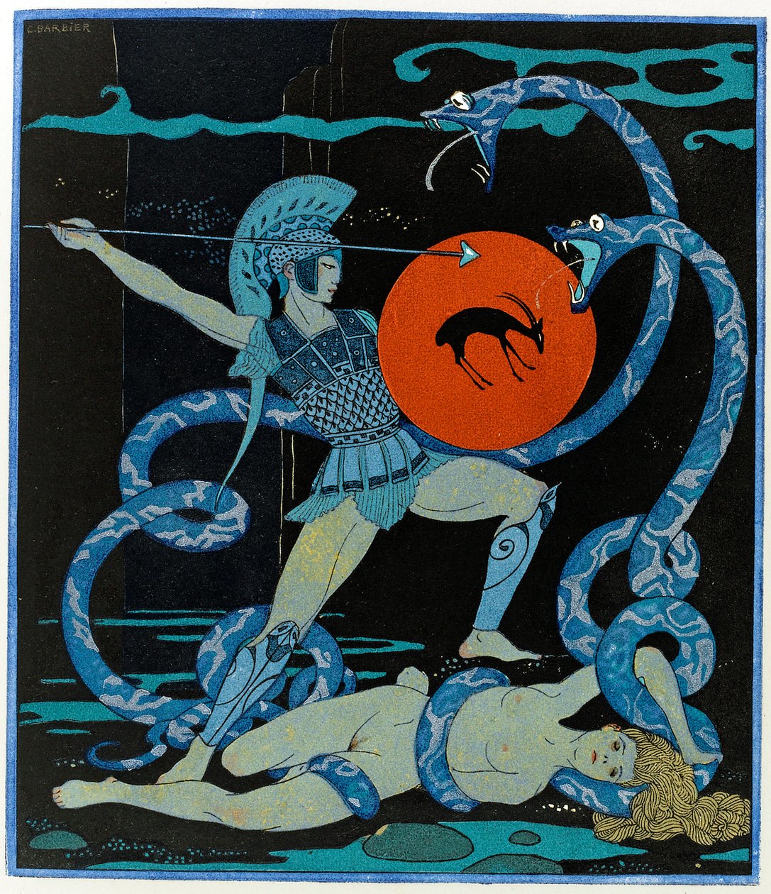 Illustrazione da Les Chansons de Bilitis da Georges Barbier