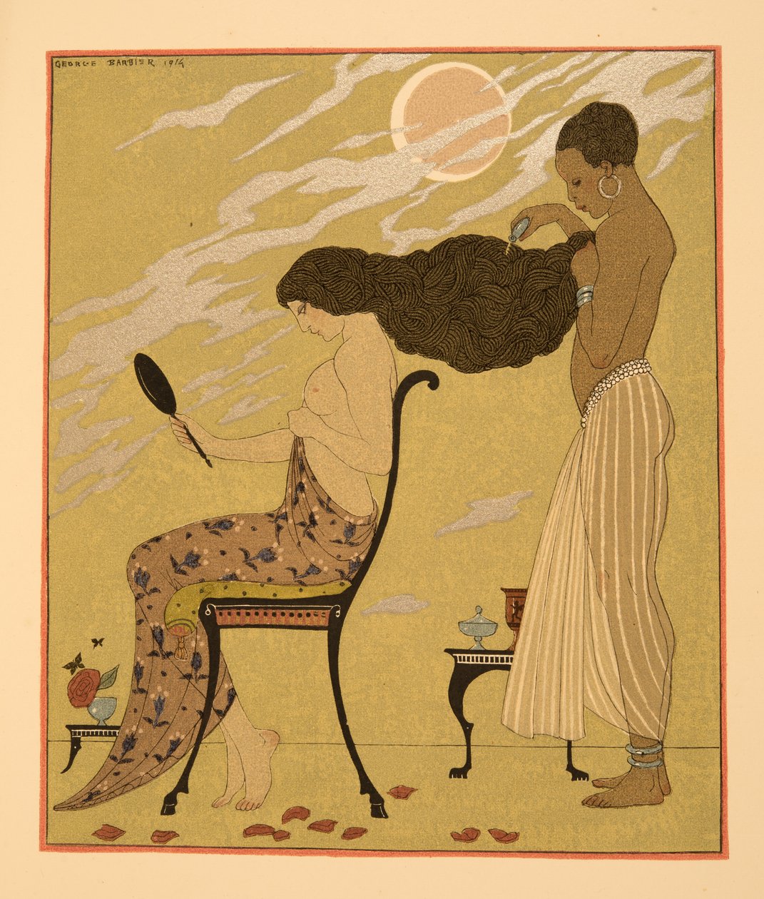 Canto la mia carne e la mia vita, illustrazione da Les Chansons de Bilitis, di Pierre Louys, pub. 1922 da Georges Barbier