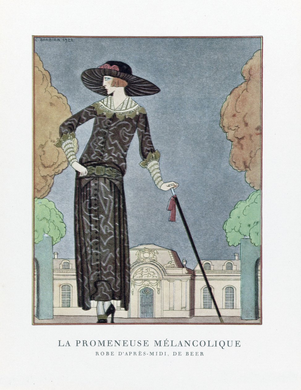 La Promeneuse Mélancolique, pub. 1922 da Georges Barbier
