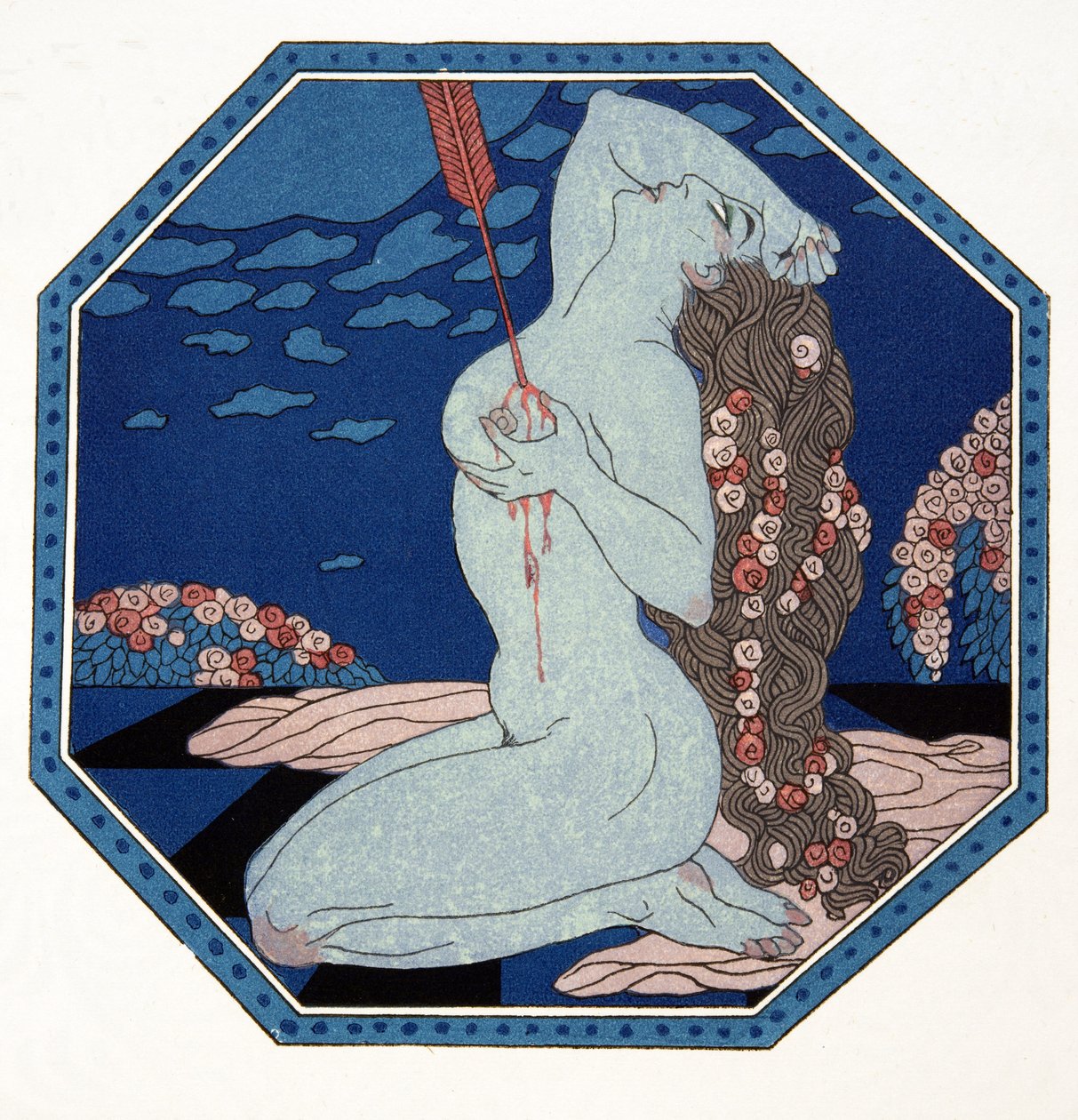 Le Deramantnier, illustrazione da Les Chansons de Bilitis, di Pierre Louys, pub. 1922 da Georges Barbier