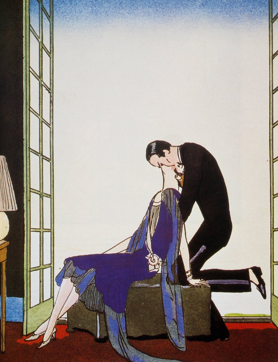 Le Feu, litografia di George Barbier, da Falbalas et Fanfreluches, Almanach des Modes Présentes, Passées et Futures da Georges Barbier