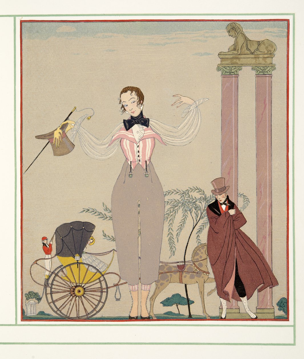 Mademoiselle de Maupin, da Personaggi di Commedia, pub. 1922 da Georges Barbier