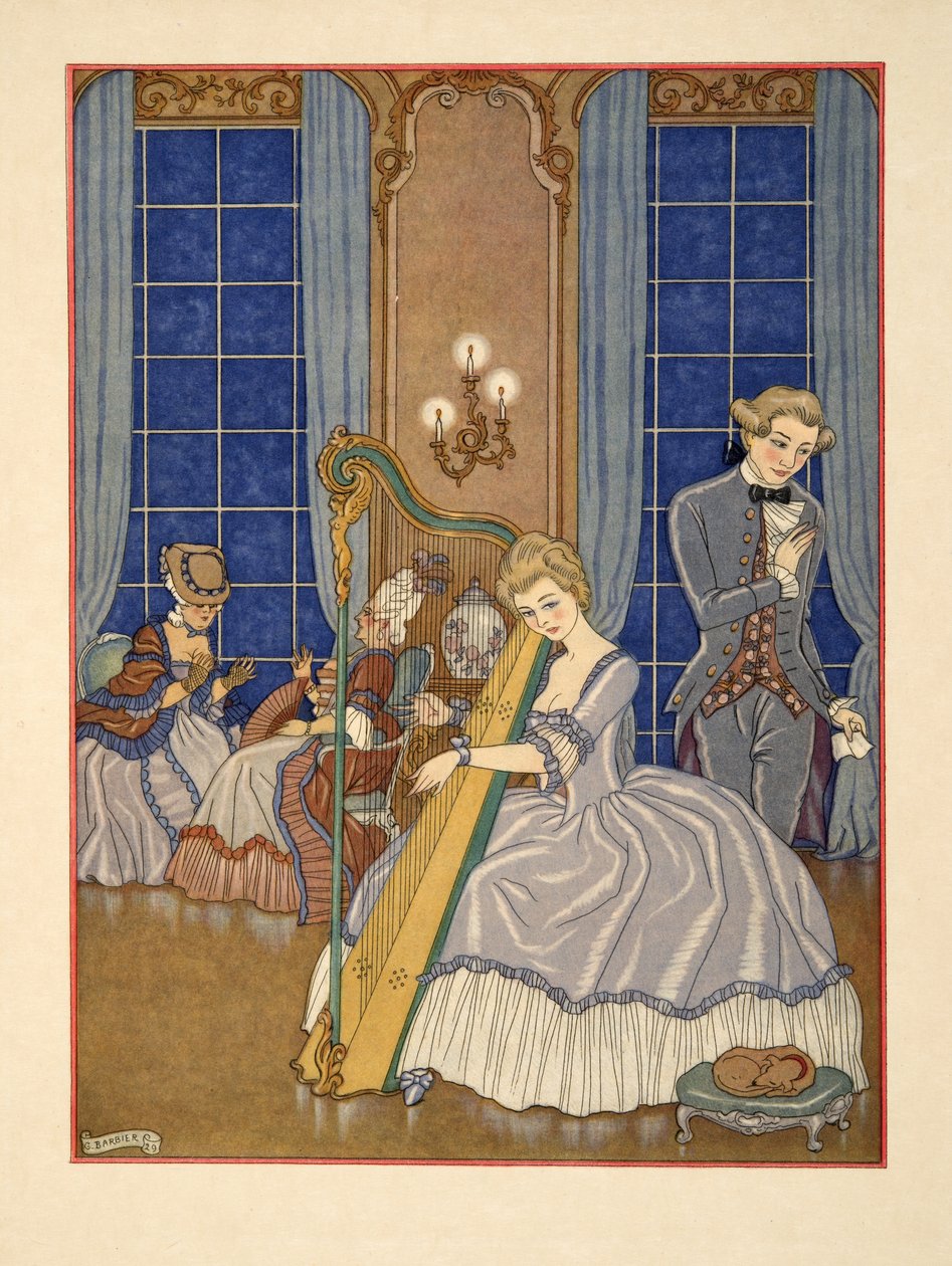 Valmont seduce la sua vittima, illustrazione da 