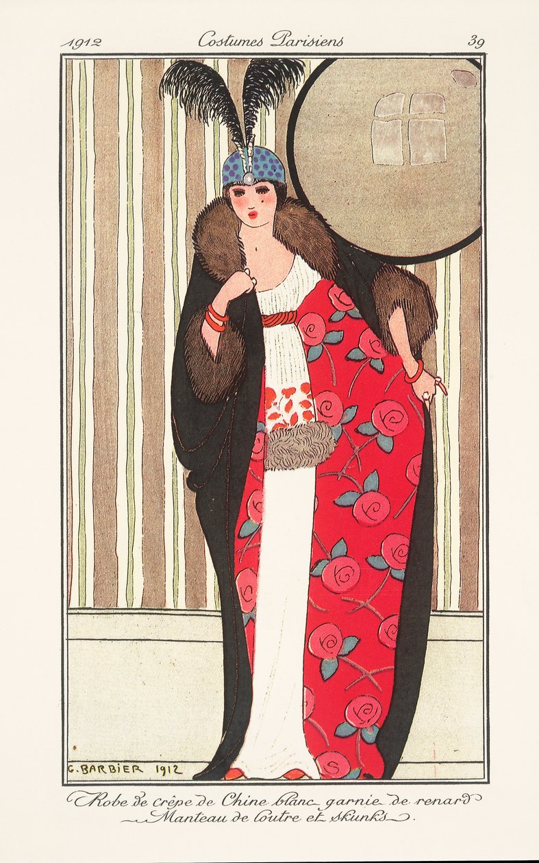 Tavola di moda femminile dal Journal des Dames et des Modes da Georges Barbier