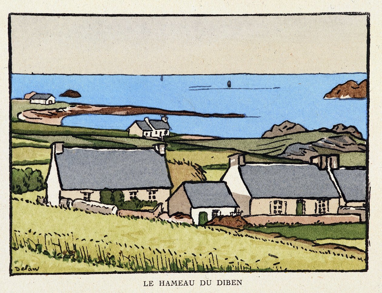 Le hameau de Diben - in "Sur les chemins de France" di Georges Delaw (1871-1938) da Georges Delaw