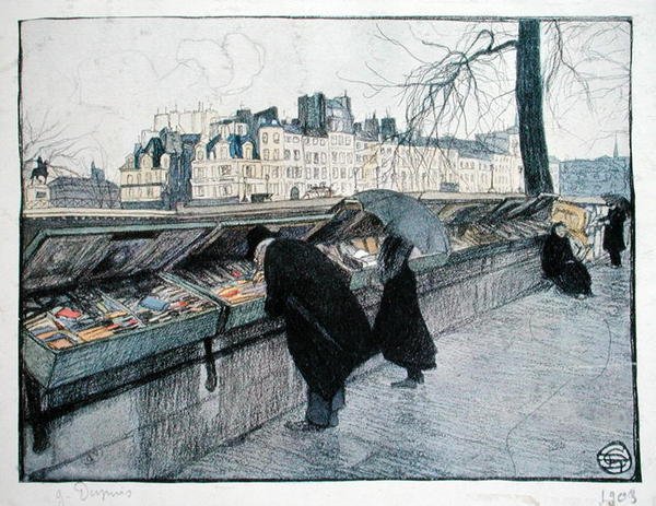 Bouquinistes lungo la riva sinistra della Senna vicino al Pont-Neuf, Parigi da Georges Dupuis