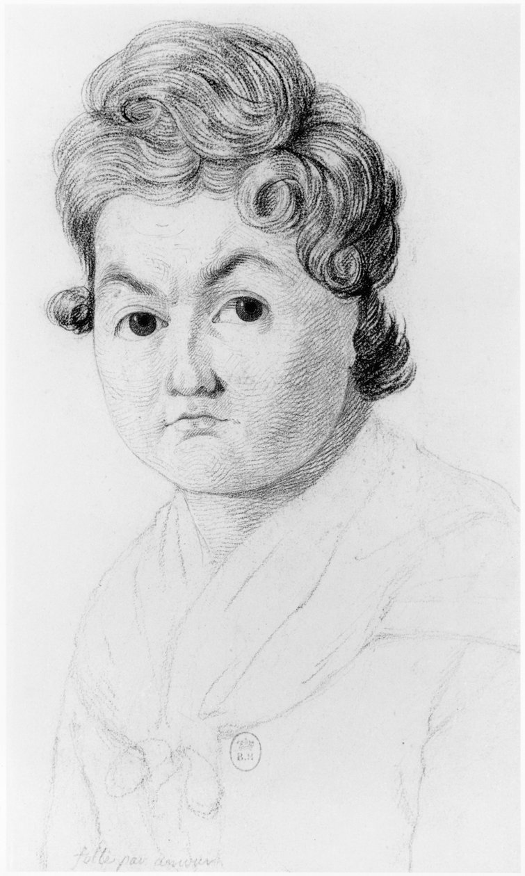 Donna pazza per amore, illustrazione da un trattato inedito di Jean Etienne Dominique Esquirol (1772-1840) sui pazzi dell
