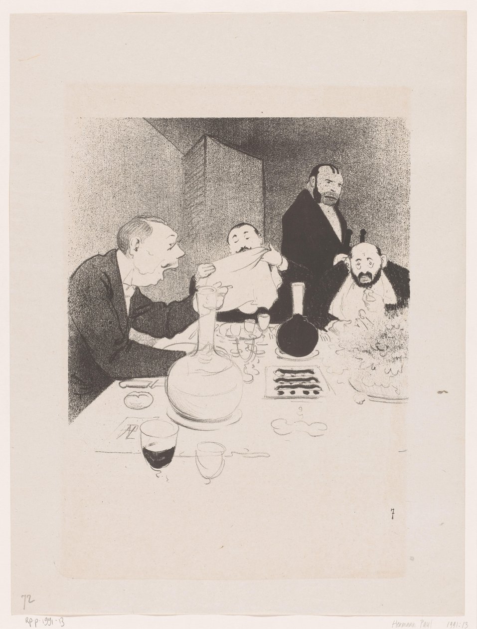 Uomini a tavola durante una cena da Georges Hermann Rene Paul