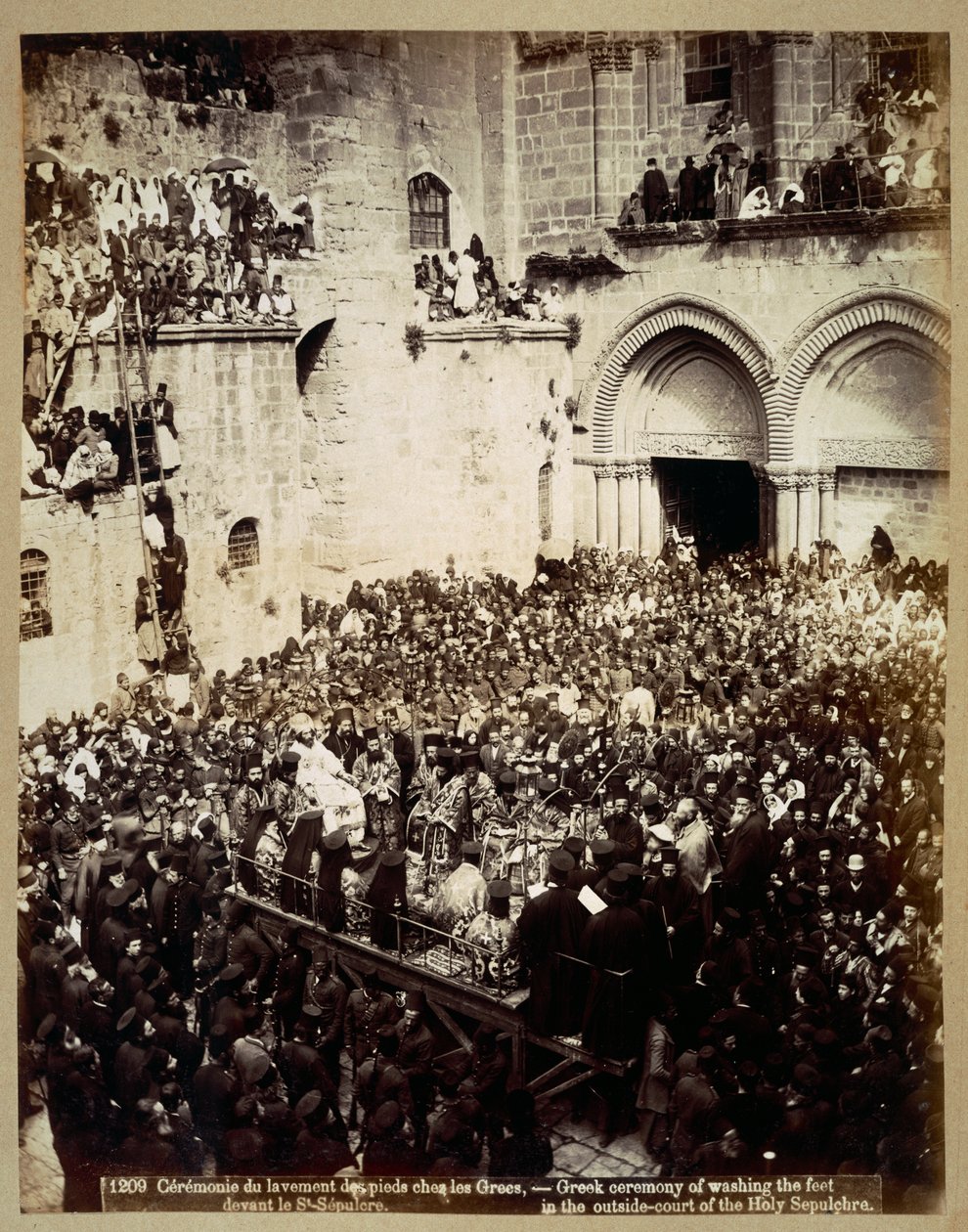 Cerimonia del lavaggio dei piedi, Chiesa del Santo Sepolcro, Gerusalemme da Georges Jeannin
