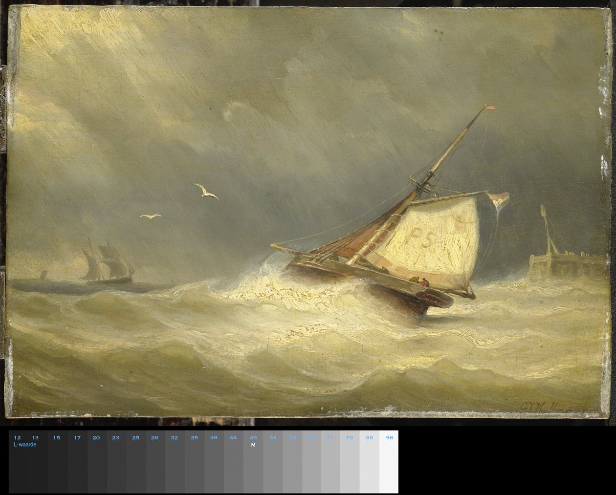 Mare agitato con imbarcazioni a vela da Georges Johannes Hoffmann