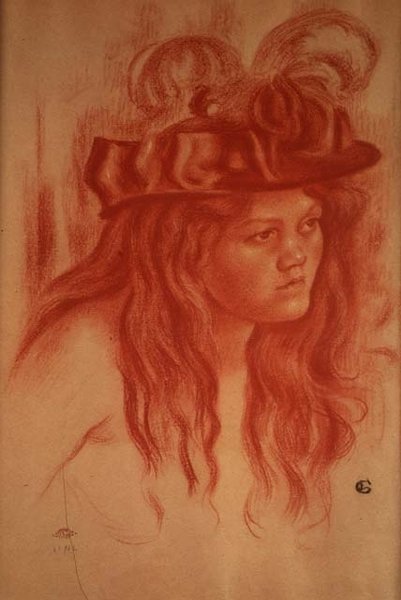 Ragazza con cappello da Georges Lemmen