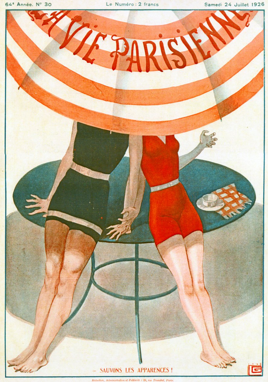 Amanti che si tengono per mano, illustrazione da "La Vie Parisienne". da Georges Leonnec