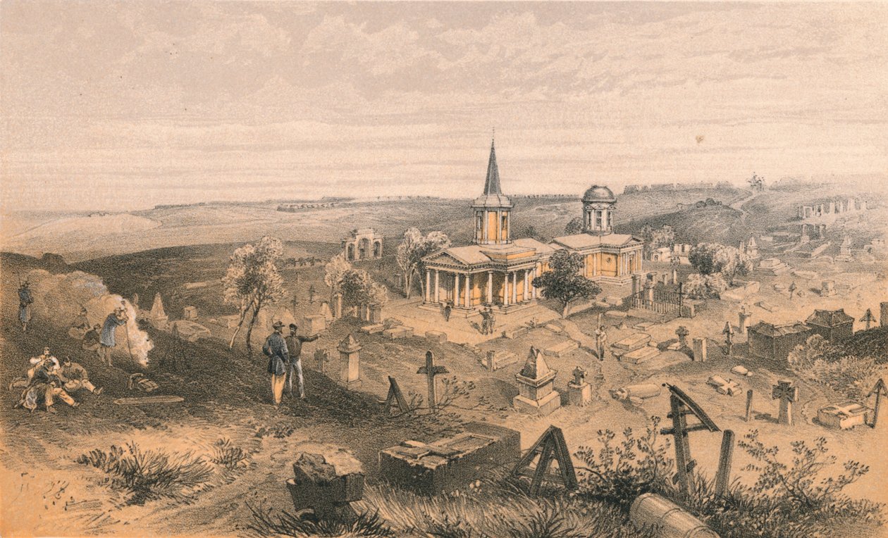 Cimitero di Quarantena e Chiesa con Batteria Francese No. 50, 1856 da Georges McCulloch