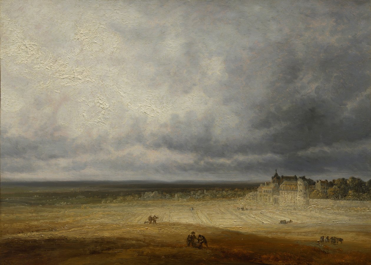 Paesaggio con campo arato e un villaggio da Georges Michel