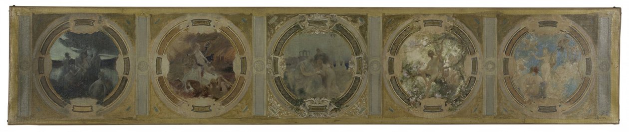 Bozzetto per la Galleria Lobau al Municipio di Parigi: La nascita di Parigi. La Lotta. Filosofia e letteratura antica. Primavera. Letteratura, nel 1890 da Georges Picard