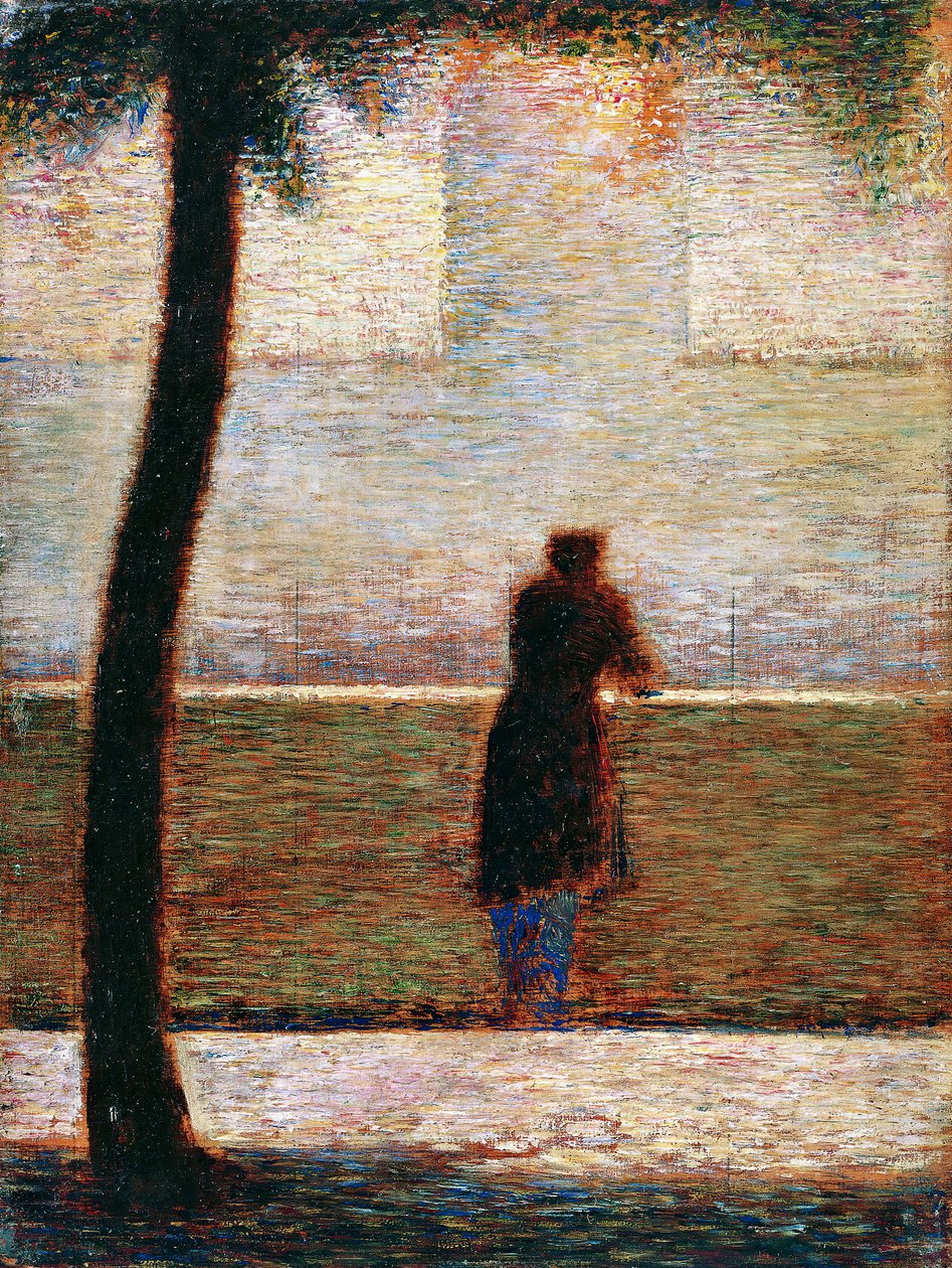 Un uomo appoggiato a un parapetto da Georges Pierre Seurat