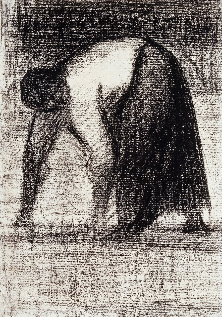 Contadina con le mani nel terreno da Georges Pierre Seurat