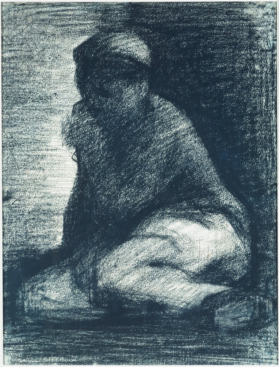 Un Giovane Uomo Accovacciato da Georges Pierre Seurat