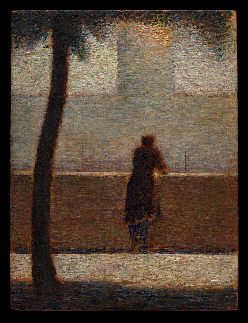 Un uomo appoggiato a un parapetto da Georges Seurat