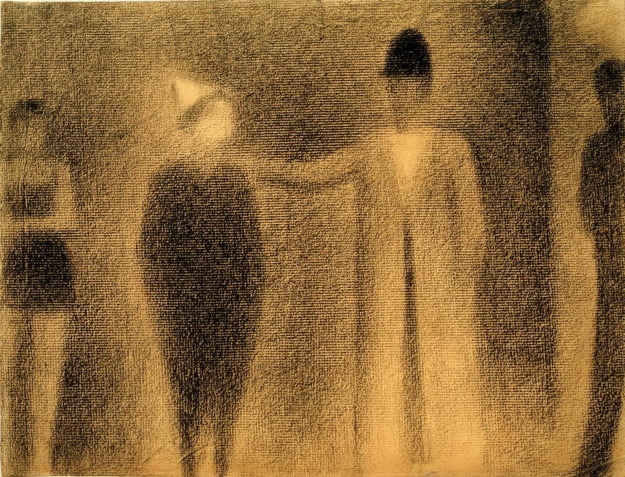 Clown e tre personaggi (Studio) da Georges Seurat